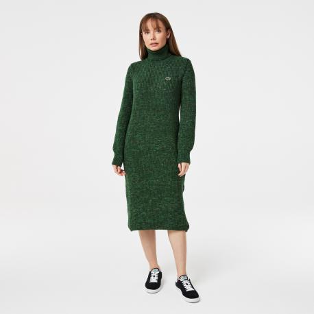 Шерстяное платье  с высоким воротом Lacoste