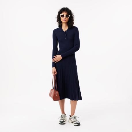 Женское шерстяное платье  с длинными рукавами Lacoste