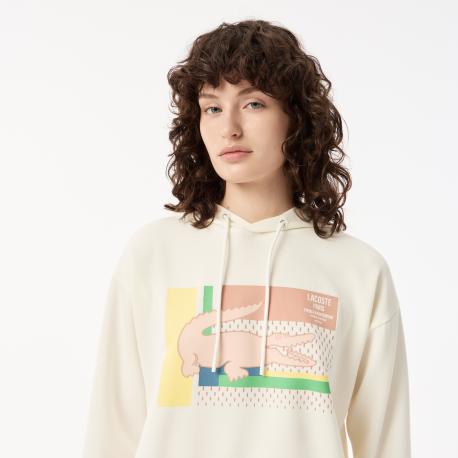 Женская короткая толстовка  с капюшоном Lacoste