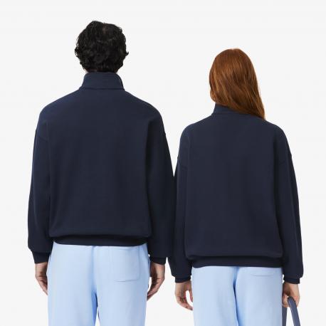 Хлопковый свитшот  Unisex Loose Fit из плотного флиса с застежкой-молнией на воротнике Lacoste