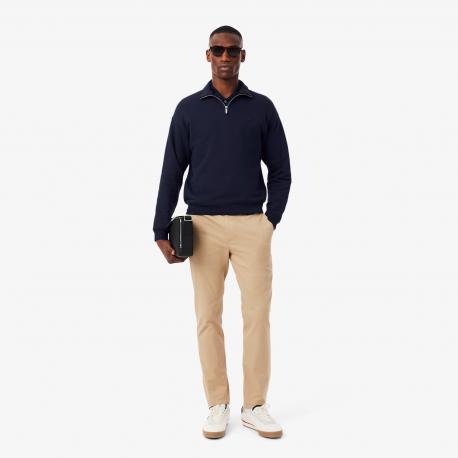 Хлопковый свитшот  Unisex Loose Fit из плотного флиса с застежкой-молнией на воротнике Lacoste