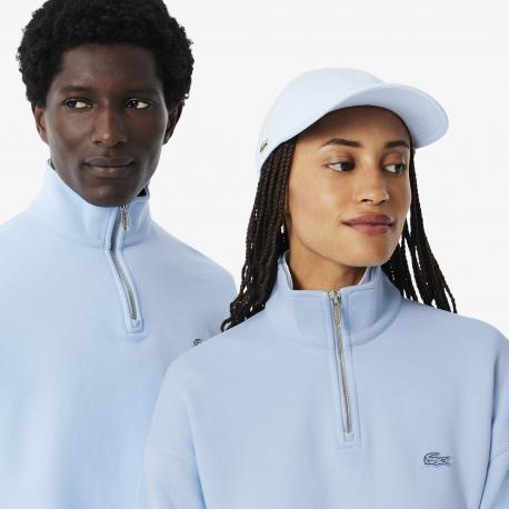Хлопковый свитшот  Unisex Loose Fit из плотного флиса с застежкой-молнией на воротнике Lacoste