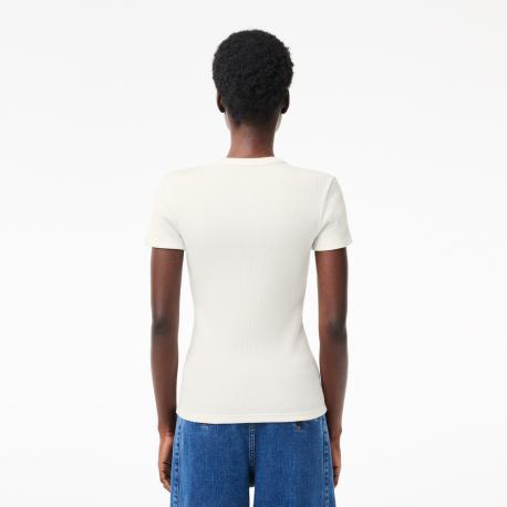 Женская Футболка  Slim Fit из хлопка в рубчик Lacoste