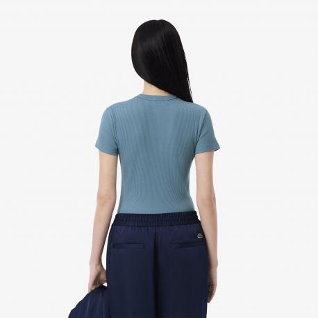 Женская Футболка  Slim Fit из хлопка в рубчик Lacoste