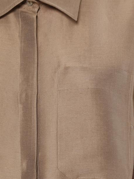 Платье изо льна и шелка BARBA Napoli