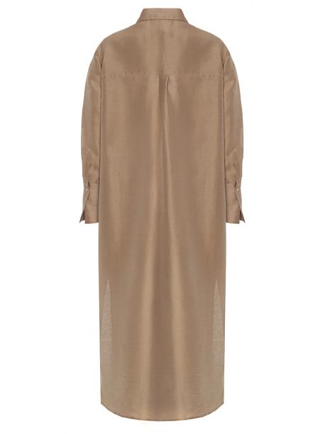 Платье изо льна и шелка BARBA Napoli