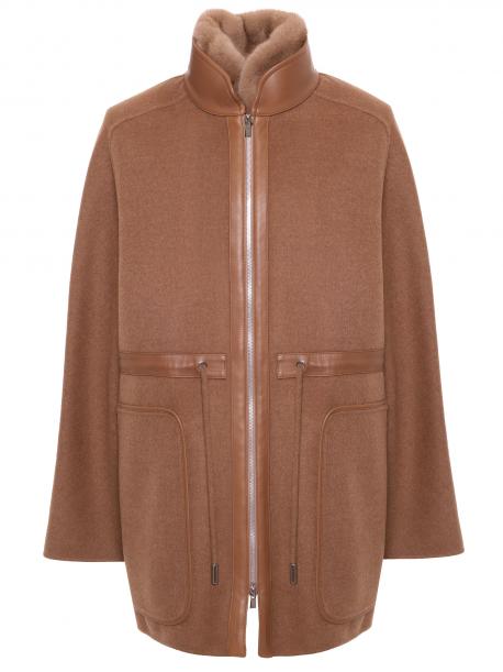 Парка шерстяная с мехом норки KITON