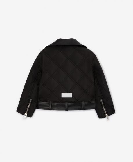 Куртка-косуха утепленная стеганая черная для девочек Gulliver