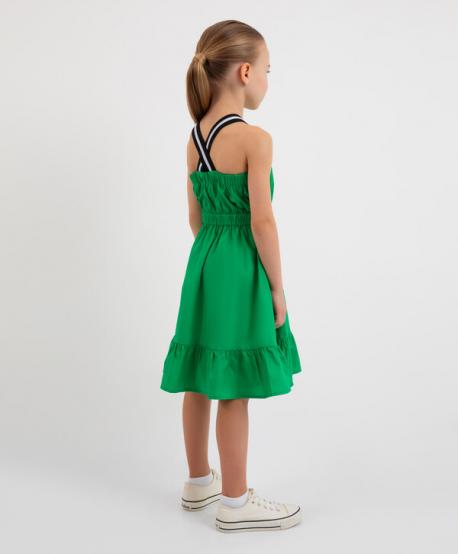 Сарафан яркий из поплина зеленый для девочек  (104) Gulliver
