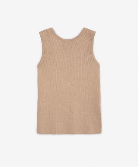Майка из вязаного трикотажа бежевая  Select Gulliver