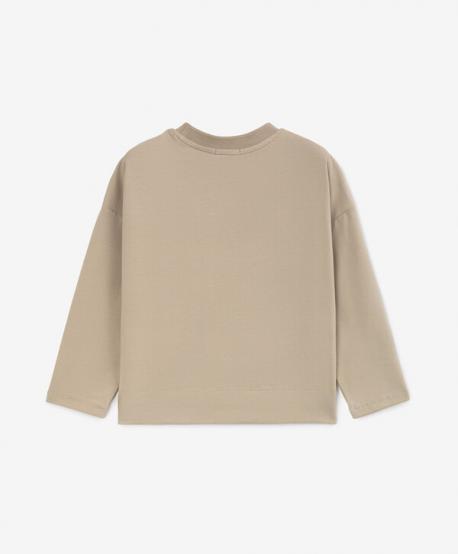 Лонгслив для девочки с глянцевым шрифтовым декором бежевый  (98) Gulliver
