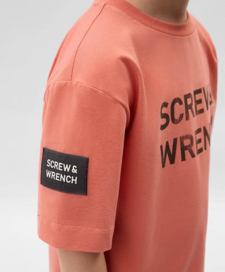 Футболка с коротким рукавом для мальчика с принтом терракотовая Gulliver