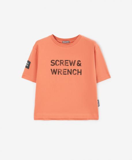 Футболка с коротким рукавом для мальчика с принтом терракотовая Gulliver