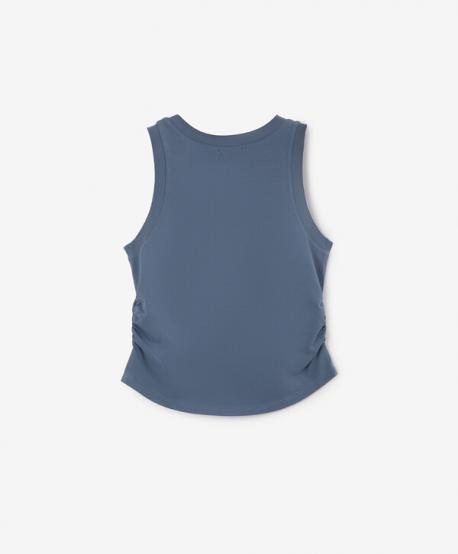 Майка для девочки со сборками на боковых швах синяя  (164) Gulliver