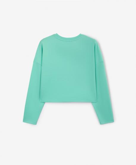 Лонгслив для девочки укороченный силуэта умеренный оверсайз мятный  (164) Gulliver
