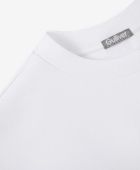 Майка для мальчика с принтом оверсайз белая  (164) Gulliver