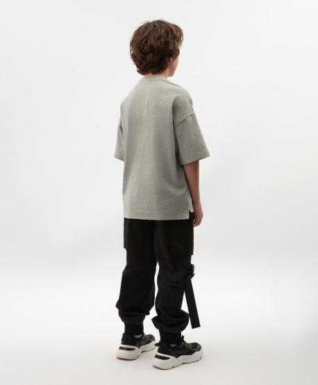 Футболка для мальчика серая с принтом оверсайз  (158) Gulliver