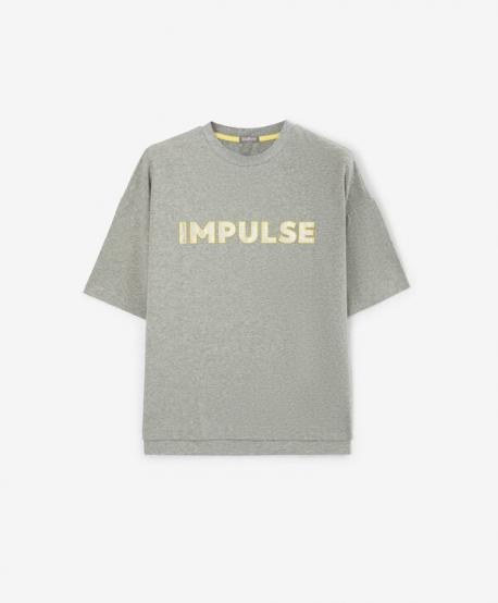 Футболка для мальчика серая с принтом оверсайз  (158) Gulliver