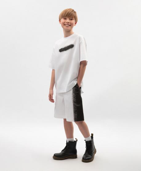 Шорты для мальчика текстильные чёрно-белые  (110) Gulliver