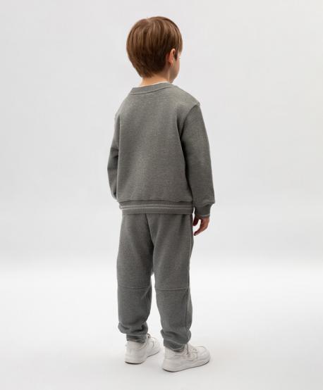Свитшот для мальчика серый из меланжевого трикотажа  (152) Roberto Moretti