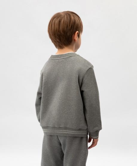 Свитшот для мальчика серый из меланжевого трикотажа  (152) Roberto Moretti