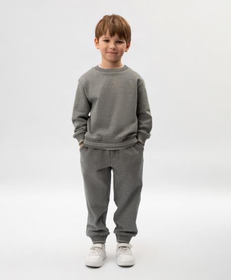 Брюки-джоггеры для мальчика серые трикотажные  (110) Roberto Moretti