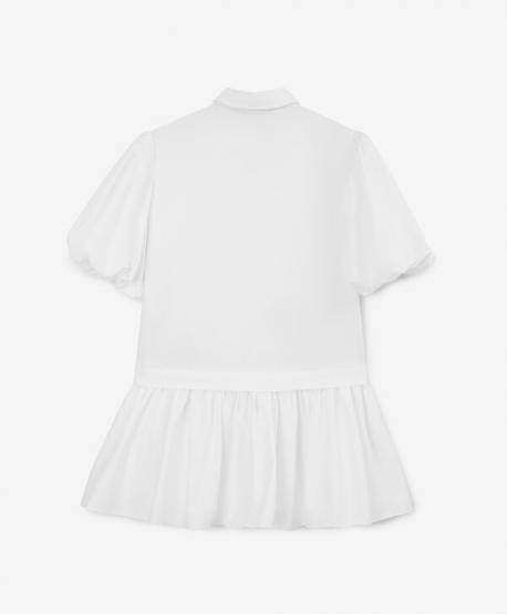 Платье детское с коротким рукавом текстильное трапециевидной формы белое Roberto Moretti