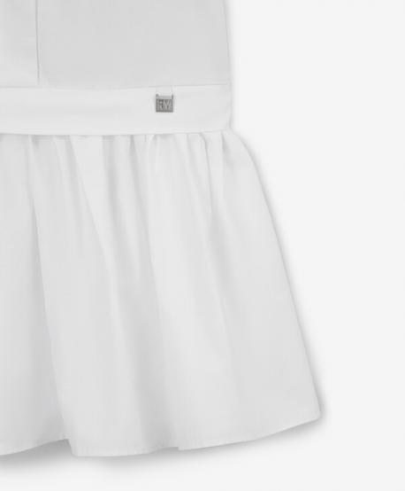 Платье детское с коротким рукавом текстильное трапециевидной формы белое Roberto Moretti