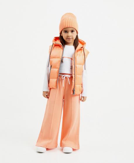 Жилет утепленный стеганый для девочки оранжевый  (116) Gulliver