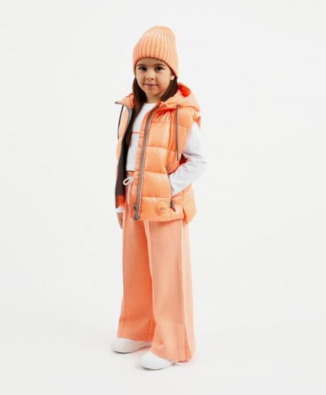 Жилет утепленный стеганый для девочки оранжевый  (116) Gulliver