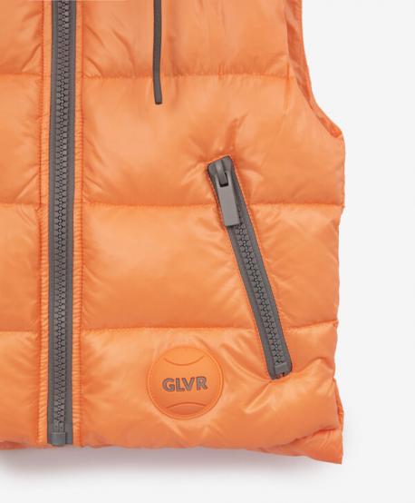 Жилет утепленный стеганый для девочки оранжевый  (116) Gulliver