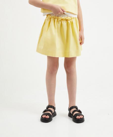 Юбка мини для девочки трапециевидная с поясом на резинке желтая  (164) Gulliver