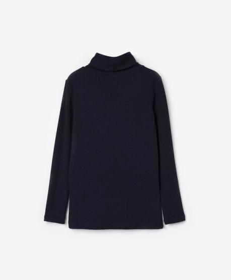 Водолазка трикотажная в рубчик синяя Gulliver