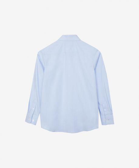 Сорочка прямого силуэта с длинным рукавом голубая для мальчика Gulliver