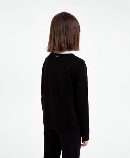 Кардиган вязаный с застежкой на молнию черный для девочки Gulliver