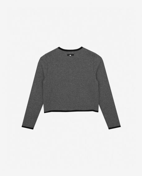 Кардиган вязаный с контрастной отделкой черный для девочки  (170) Gulliver