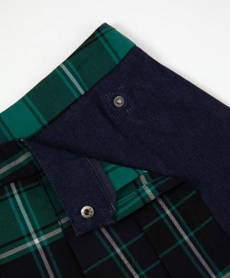 Юбка джинсовая с накладной деталью в клетку для девочки Gulliver