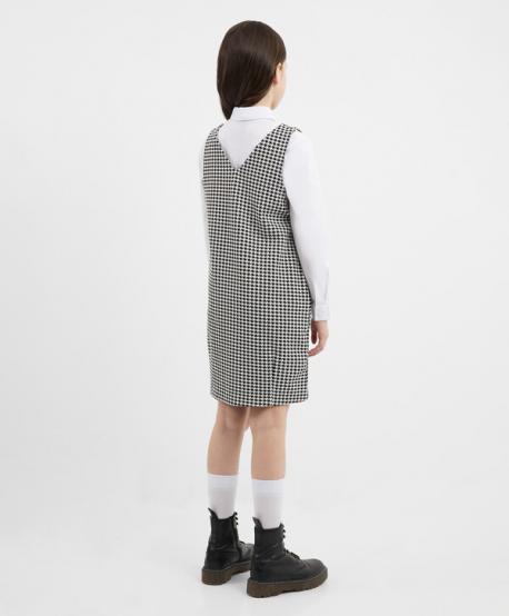 Сарафан трикотажный с принтом чёрно-белый для девочки Gulliver