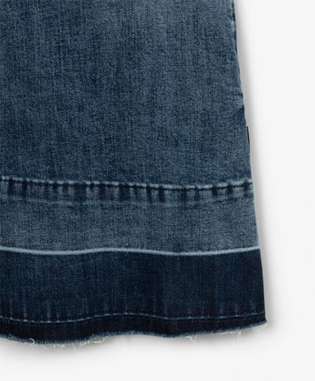 Сарафан для девочки трапециевидной формы джинсовый синий  (110) Gulliver