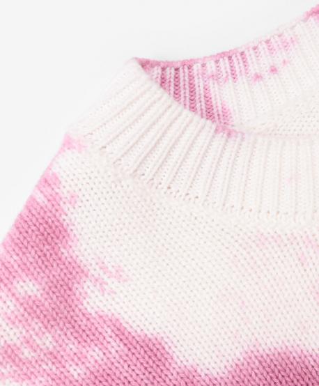 Джемпер вязаный для девочки силуэта умеренный оверсайз мультицвет  (146) Gulliver