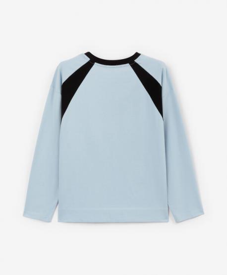 Лонгслив для девочки свободной формы голубой  (158) Gulliver