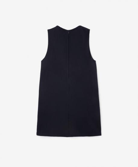 Сарафан для девочки трапециевидной формы из джерси синий  (140) Gulliver