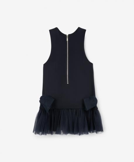 Сарафан для девочки трикотажный А-силуэта синий  (134) Gulliver