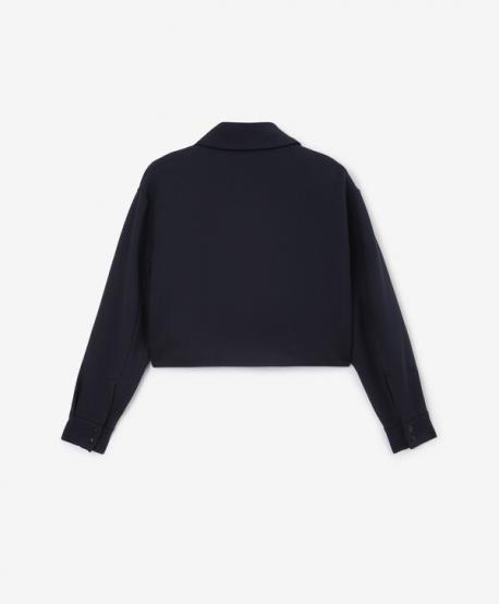 Жакет для девочки укороченный трикотажный синий Gulliver