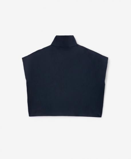 Жилет для девочки оверсайз укороченный текстильный с застежкой на молнию синий  (164) Gulliver