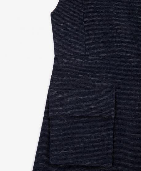 Платье-сарафан для девочки приталенный из фактурной ткани синий Gulliver