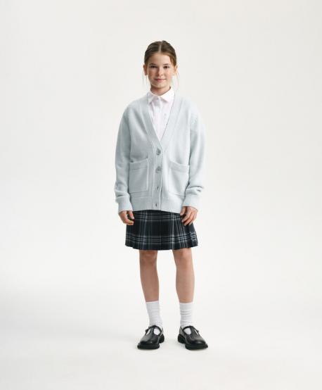 Кардиган для девочки удлиненный голубой  (122) Gulliver