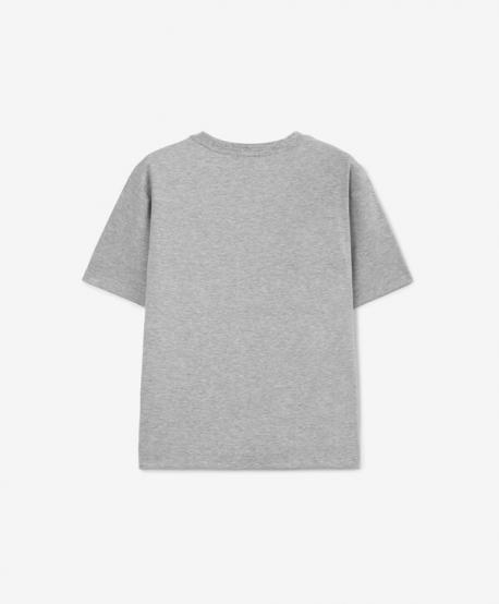 Футболка с коротким рукавом для мальчика из меланжевого мерсеризованного интерлока серая Gulliver