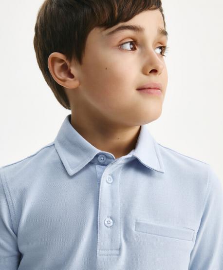 Поло с длинным рукавом для мальчика голубое  (164) Gulliver