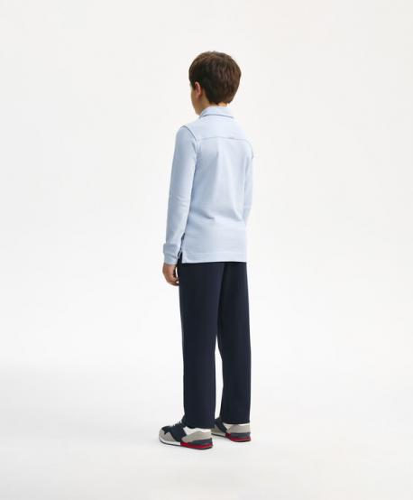 Поло с длинным рукавом для мальчика голубое  (164) Gulliver